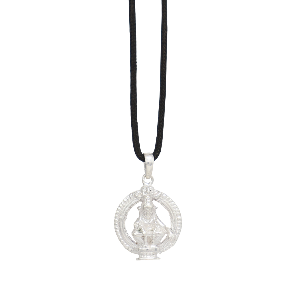 SRIMATHI JEWLLERS Sterling Silver (92.5% purity) God Ayyappa Pendant for Men & Women Pure Silver Lord Ayappa Locket for Good Health & Wealth