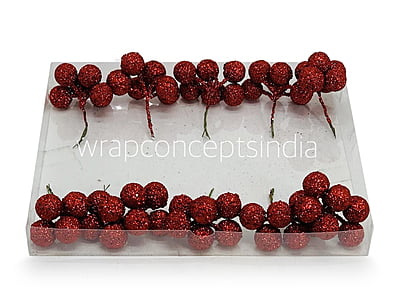 Red Glitter Balls on Stick