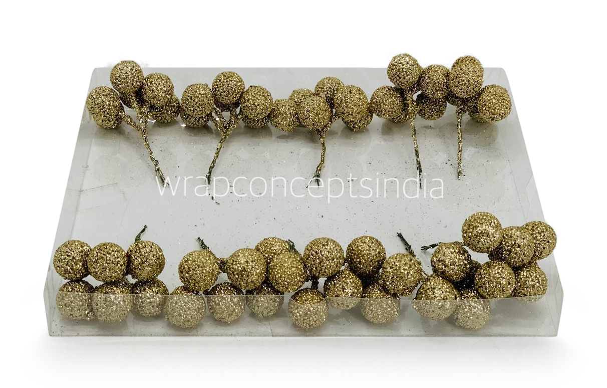 Gold Glitter Balls on Stick