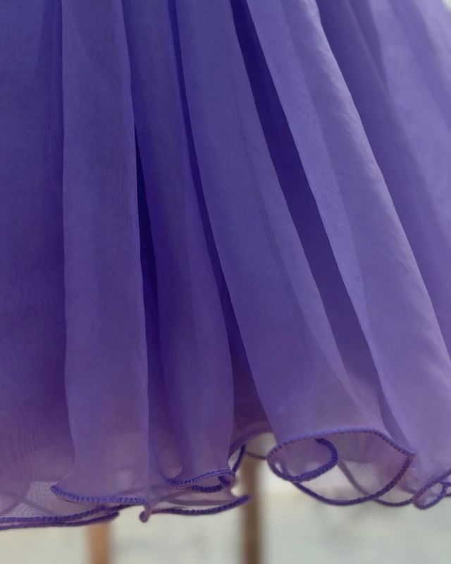 Periwinkle 3D Floral Organza Gown