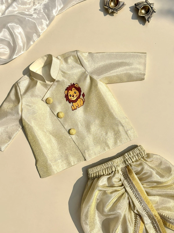 Simba Handpainted Tissue Silk Dhoti Set