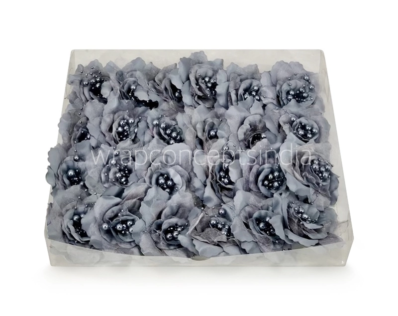 Grey Rose With Pearls Center