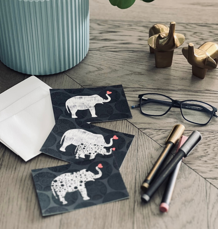 GREY ELE FLAT CARDS