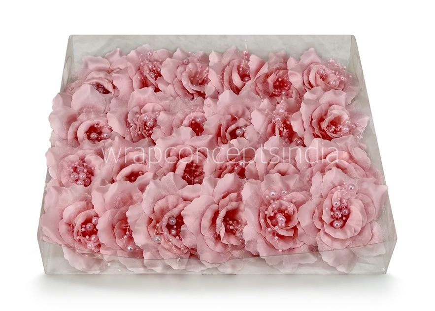 Soft Pink Rose With Pearls Center