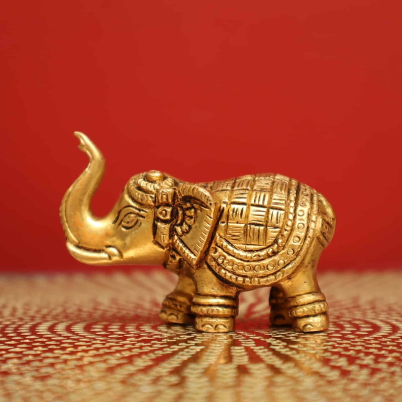 Brass Exquisite Elephant Figurine - 2.2 Inch Height - Perfect for Home Decor and Collectors!