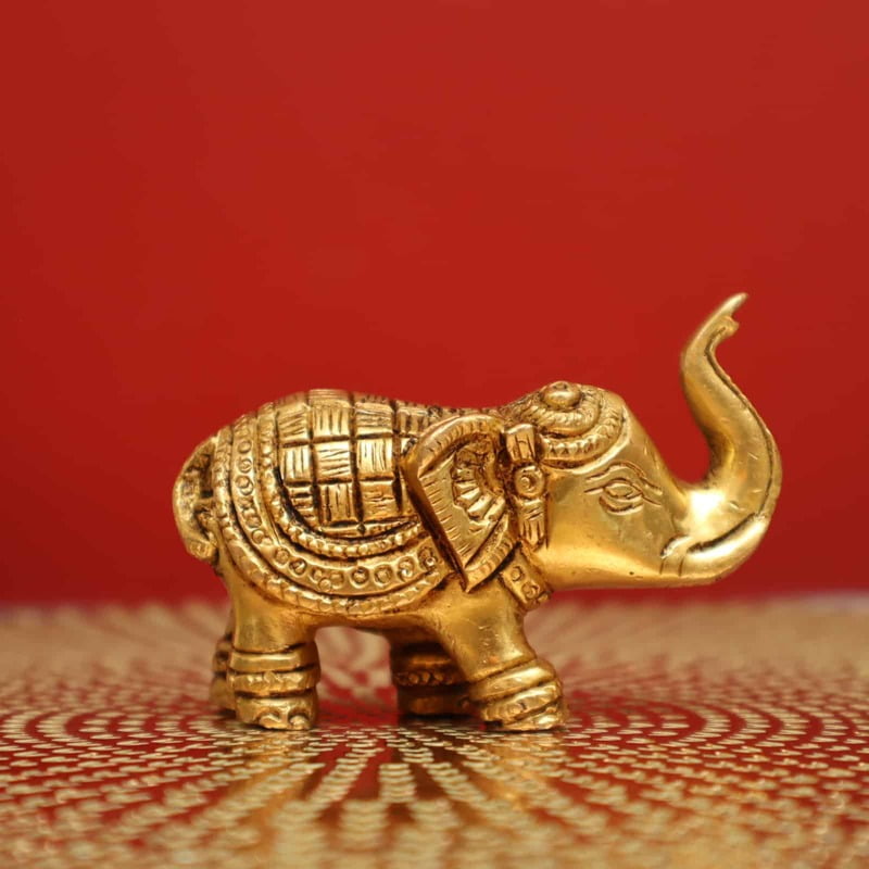 Brass Exquisite Elephant Figurine - 2.2 Inch Height - Perfect for Home Decor and Collectors!