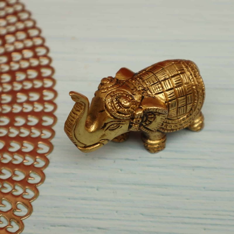 Brass Exquisite Elephant Figurine - 2.2 Inch Height - Perfect for Home Decor and Collectors!
