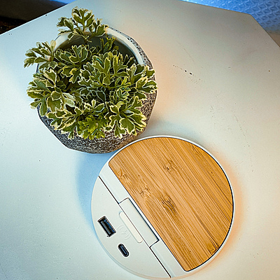 Wireless Charger "Bolt" with Mobile Stand and Bamboo Top