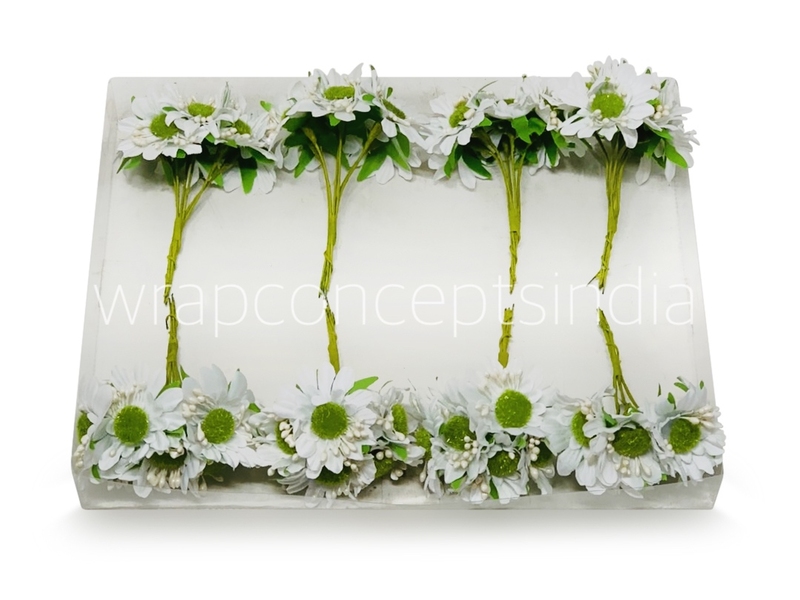 Sunflowers on stick - White