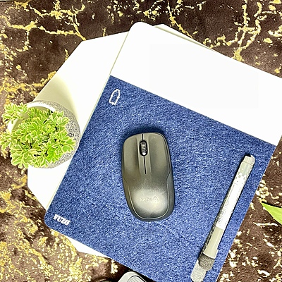 Mouse Pad "Slick", with White Pad & Anti-Skid Base
