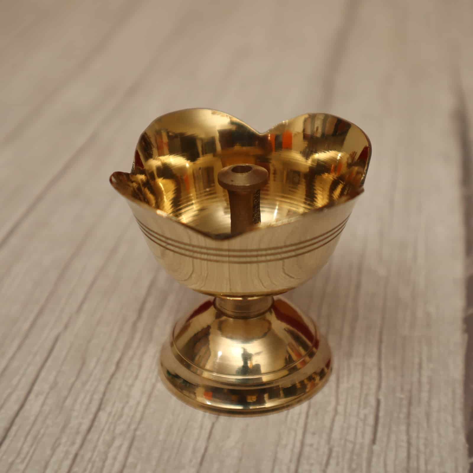 Brass Rose Flower Nanda Deep - Various Sizes - Enhance Your Decor with Deepams