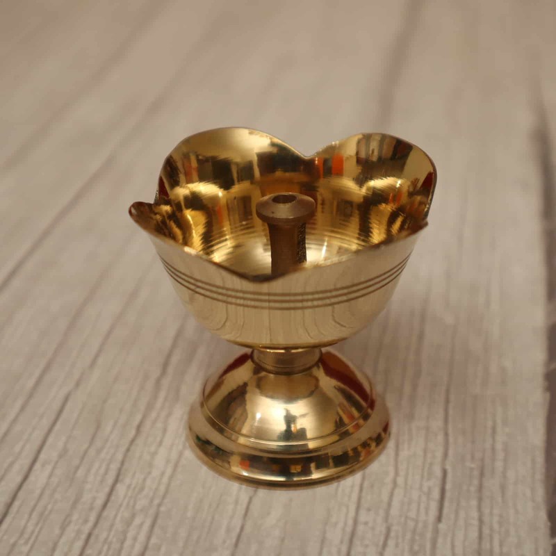 Brass Rose Flower Nanda Deep - Various Sizes - Enhance Your Decor with Deepams