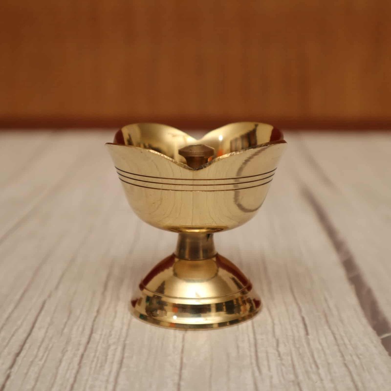 Brass Rose Flower Nanda Deep - Various Sizes - Enhance Your Decor with Deepams