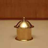 Brass Exquisite Sindoor Dani/Kumkum Box Plain - Elegant Accessory for Women
