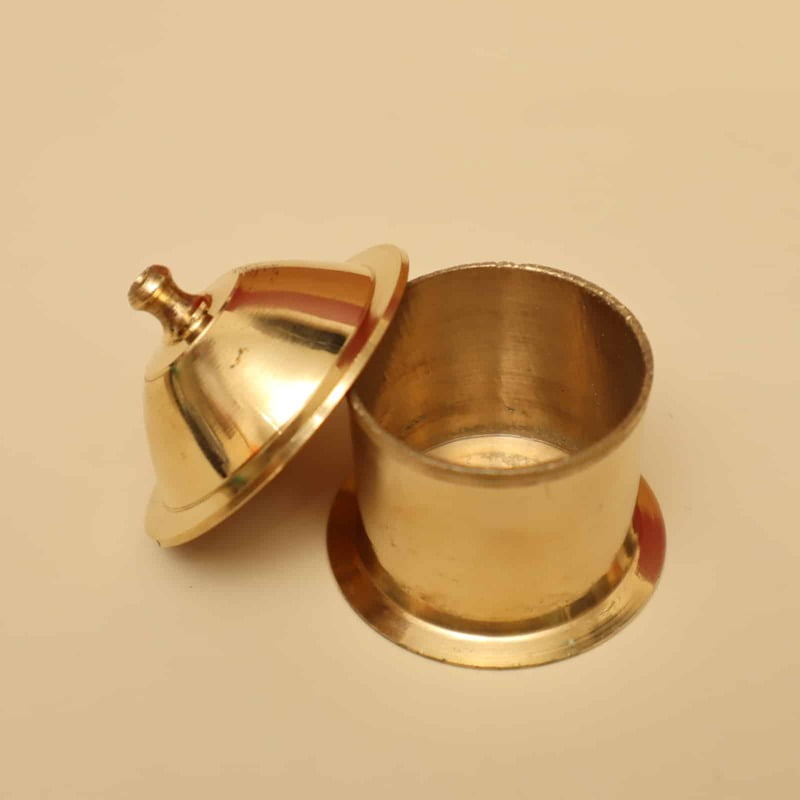 Brass Exquisite Sindoor Dani/Kumkum Box Plain - Elegant Accessory for Women