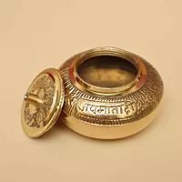 Brass Stylish Embossed Sindoor Dani/Kumkum Box - Perfect Accessory for Women