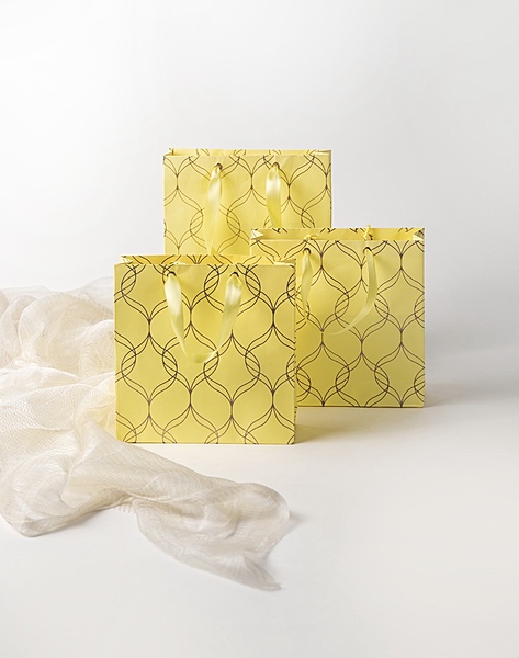 SET OF 3 SMALL YELLOW BAGS