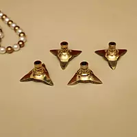 Brass Exquisite Lavanga Cotton Wick Holder Set - Set of 4 - Enhance Your Diya Lighting Experience