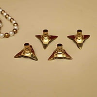 Brass Exquisite Lavanga Cotton Wick Holder Set - Set of 4 - Enhance Your Diya Lighting Experience