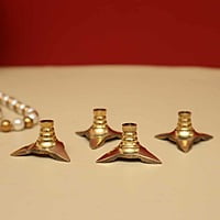 Brass Exquisite Lavanga Cotton Wick Holder Set - Set of 4 - Enhance Your Diya Lighting Experience