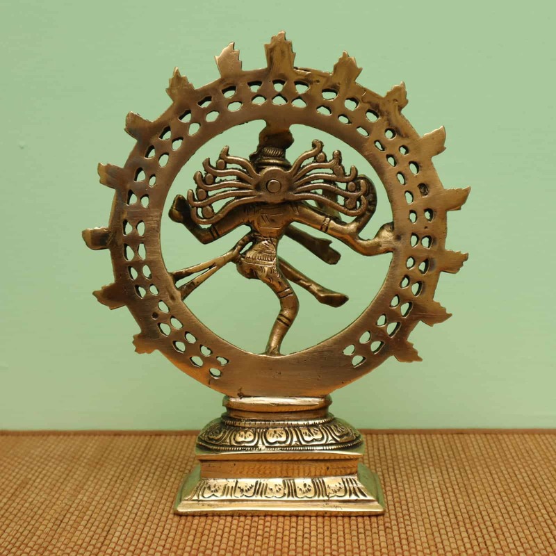 Brass Nataraja Idol 9.4 inch Height- Divine Dancing Shiva Sculpture