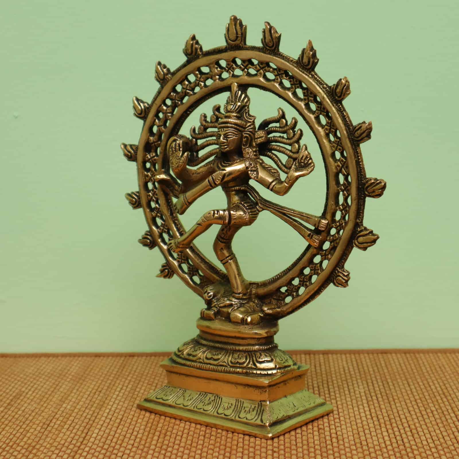 Brass Nataraja Idol 9.4 inch Height- Divine Dancing Shiva Sculpture