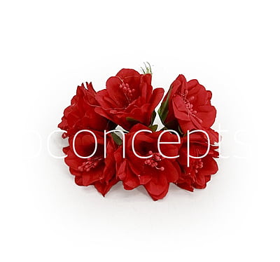 Red Daffodils on Stick