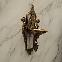 Brass Decorative Peacock Wall Hanging Diya - 9 inch Height