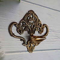 Brass Jaali Design Wall Hanging Diya - 6.2" Height | Handcrafted Beauty