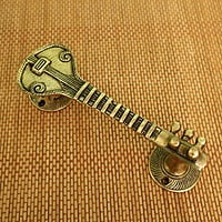 Brass Sitara door handle Sitara cabinet pull, Music door pulls - 7.5 inch Length