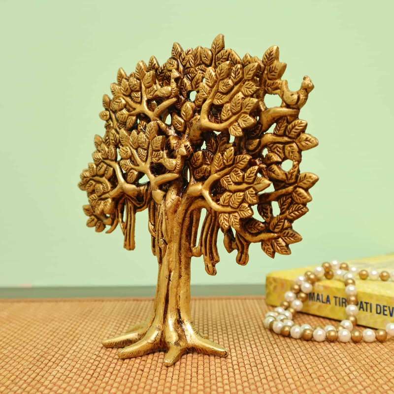 Brass Kalpavriksha Tree 7.5 inch Height - Fulfillment and Prosperity