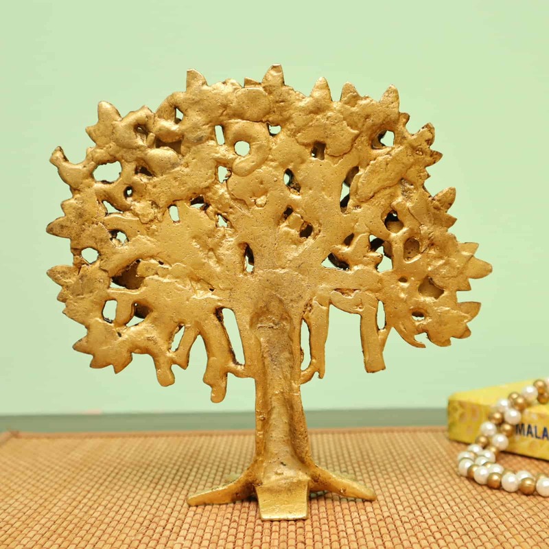 Brass Kalpavriksha Tree 7.5 inch Height - Fulfillment and Prosperity