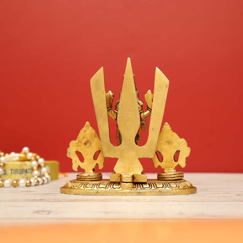 Brass Sacred Tirupati Balaji Idol - 5 inch Height | Shank Chakra Namah Worship Figurine