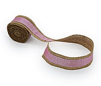 Jute Ribbon with Pink Metallic Centre