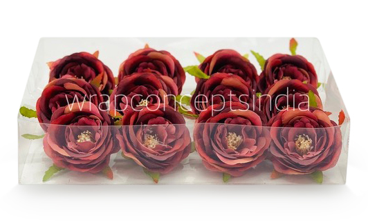 Camellia Flower - Burgundy with hints of Pink & Red