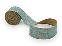 Natural Jute Ribbon with Blue Net Lace