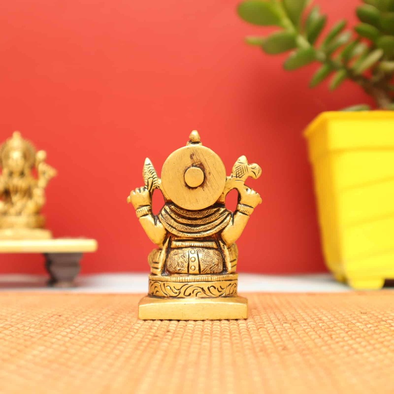 Divine Ganesh Idol in Brass - 3 inch Height