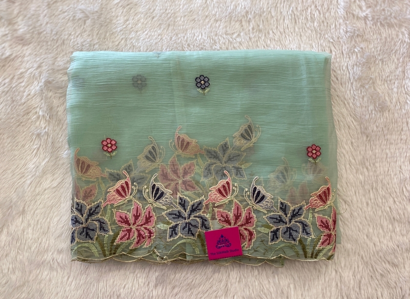 Lydia - The Chiffon Saree in Floral Embroidery SWS82