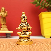 Devi Annapoorna The Goddess of Food and Nourishment In Brass - 3.2 inch Height
