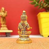 Devi Annapoorna The Goddess of Food and Nourishment In Brass - 3.2 inch Height