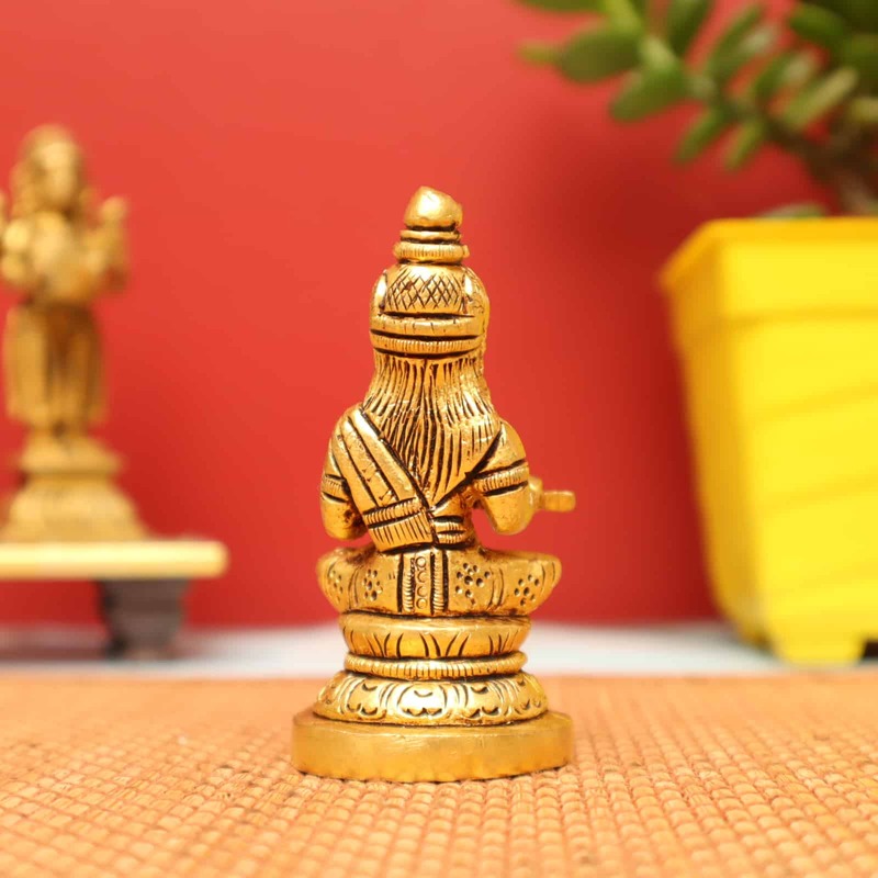 Devi Annapoorna The Goddess of Food and Nourishment In Brass - 3.2 inch Height