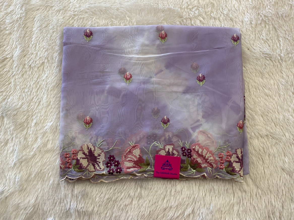 Lydia - The Soft Chiffon Saree in Thread Embroidery SWS72