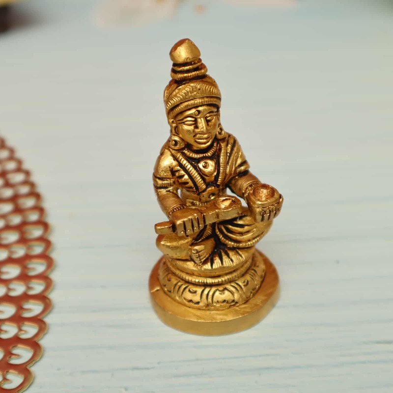 Devi Annapoorna The Goddess of Food and Nourishment In Brass - 3.2 inch Height