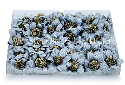 Slate Grey Flowers with Glitter Pine