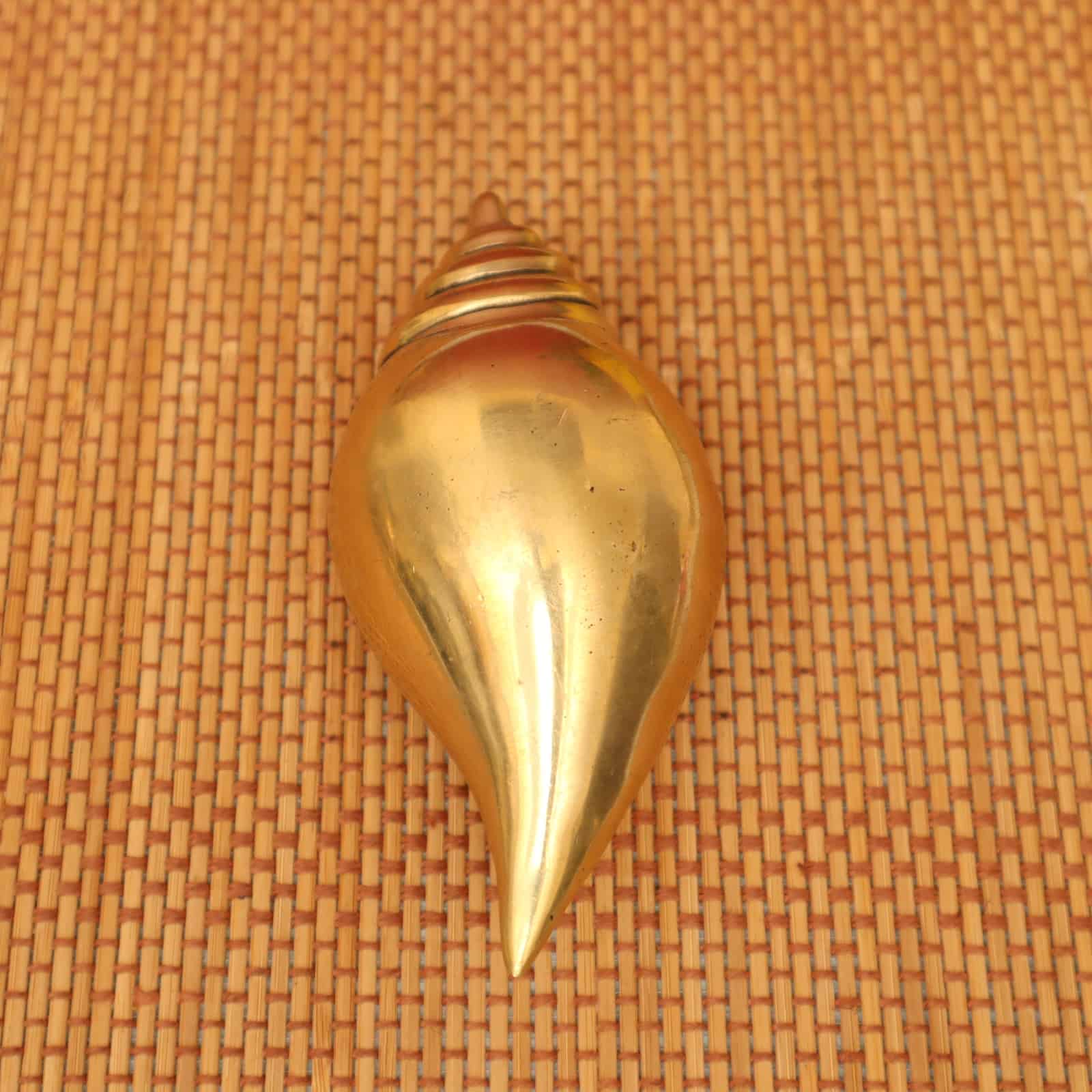 Plain Conch in Brass / Sacred Shankh for Spiritual Purposes - 5 inch Leght