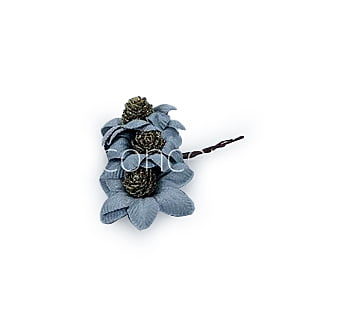 Slate Grey Flowers with Glitter Pine