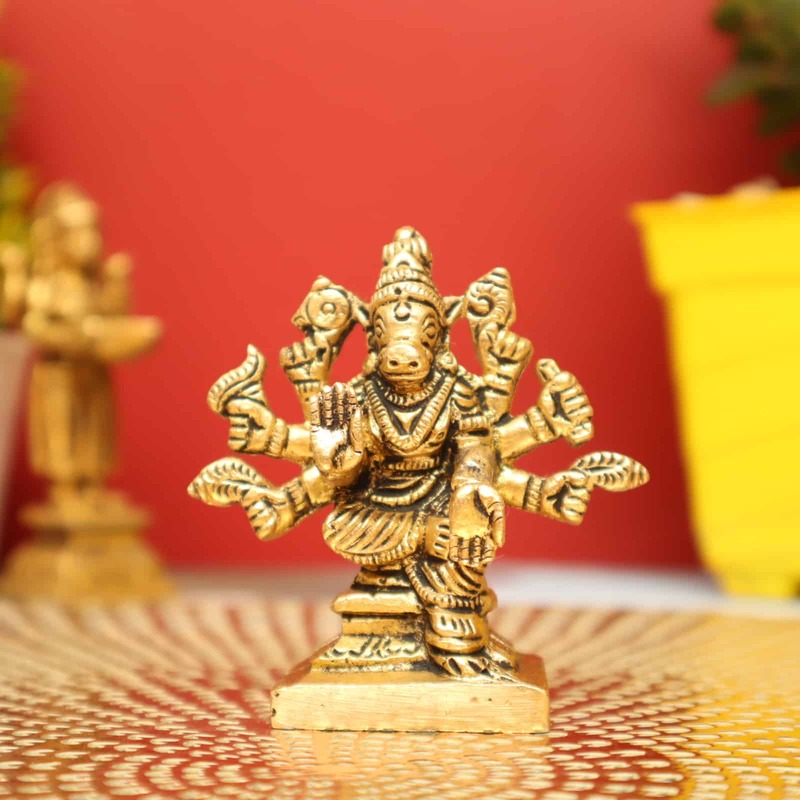 Goddess Varahi Bestower of Siddhi In Brass - 3 inch Height