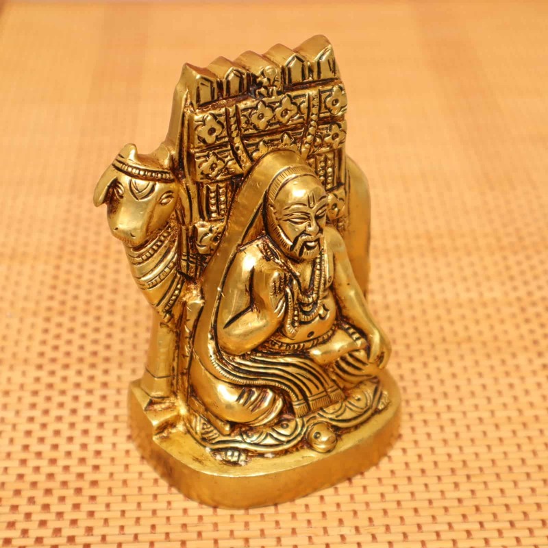 Shri Guru Raghavedra Maharaj Swami In Brass | Handmade - 4.5 inch Height