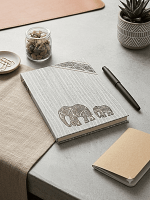 BLUE ELE HARDBOUND NOTEBOOK