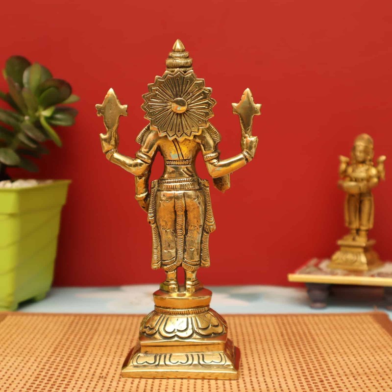 Brass Tirupati Balaji | Venkateshwara Idol - 7.6 inch Height | Divine Lord Vishnu Avatar
